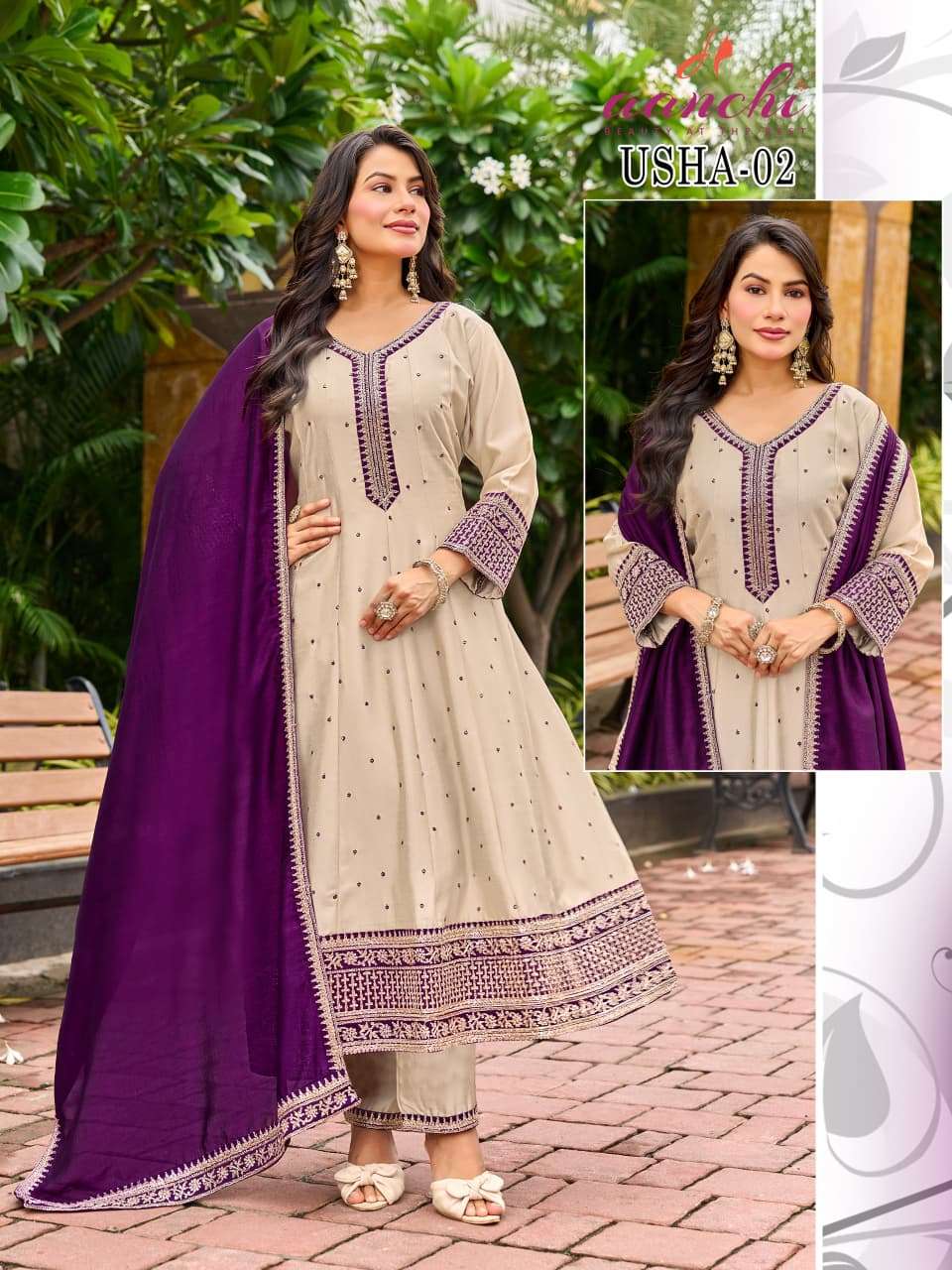 Aanchi Usha  Vichitra Silk Suit