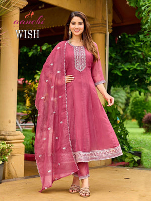 Aanchi Wish Crunchy Silk Anarkali Salwar Suit Set