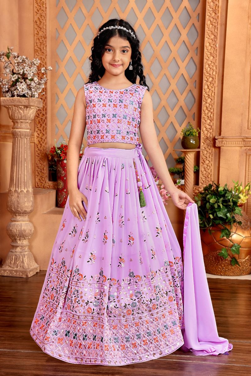 Amrah Wholesale Aaradhna 653 Star Georgette Kids Lehenga Choli Collection