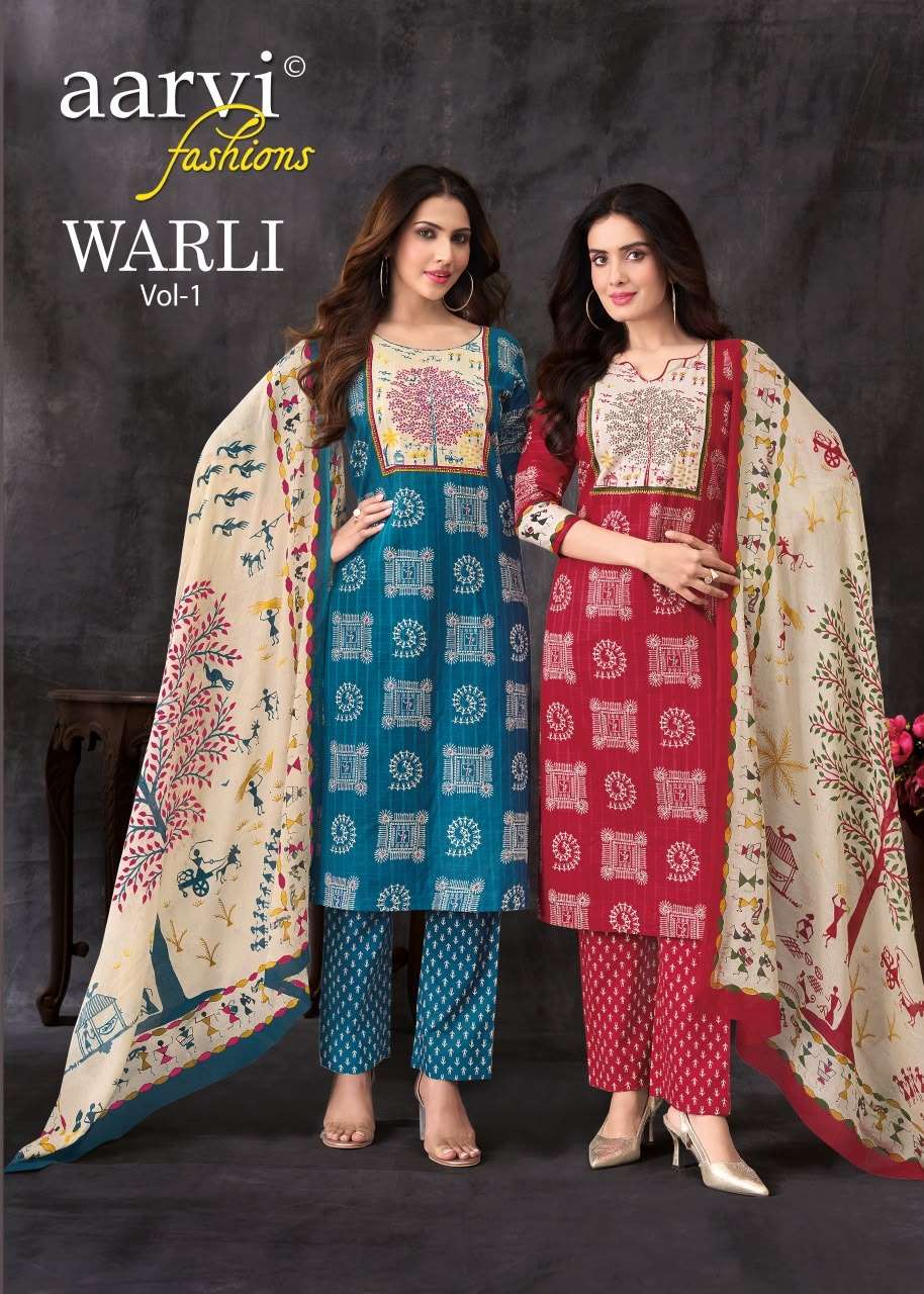 Aarvi Fashion Warli Vol 1 Pure Cotton Salwar Suit Set