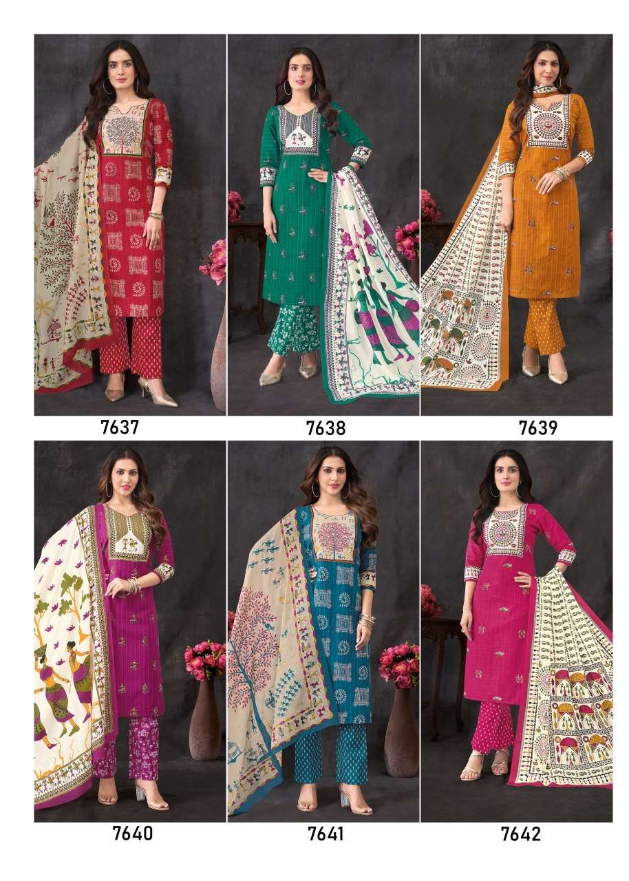 Aarvi Fashion Warli Vol 1 Pure Cotton Salwar Suit Set