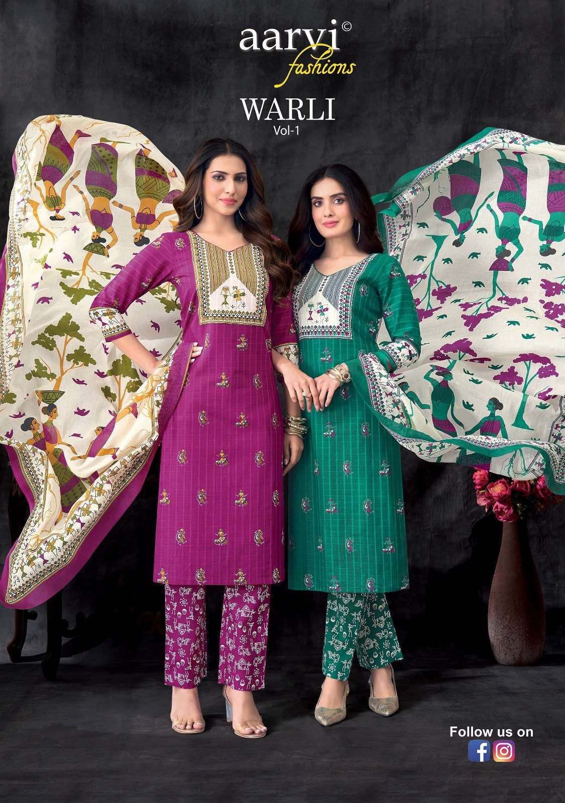 Aarvi Fashion Warli Vol 1 Pure Cotton Salwar Suit Set