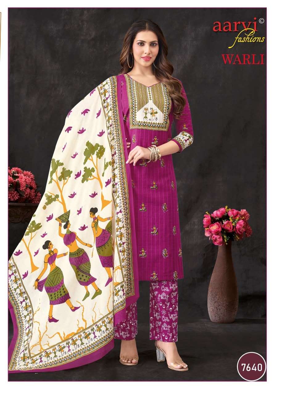 Aarvi Fashion Warli Vol 1 Pure Cotton Salwar Suit Set