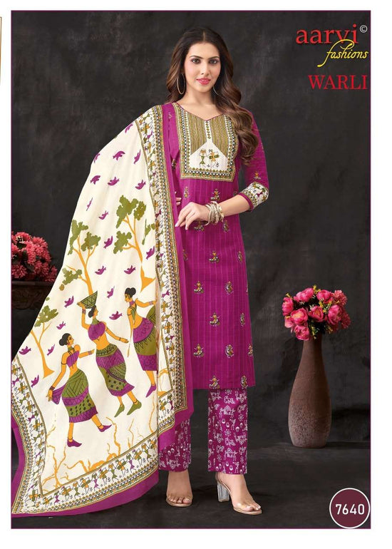 Aarvi Fashion Warli Vol 1 Pure Cotton Salwar Suit Set