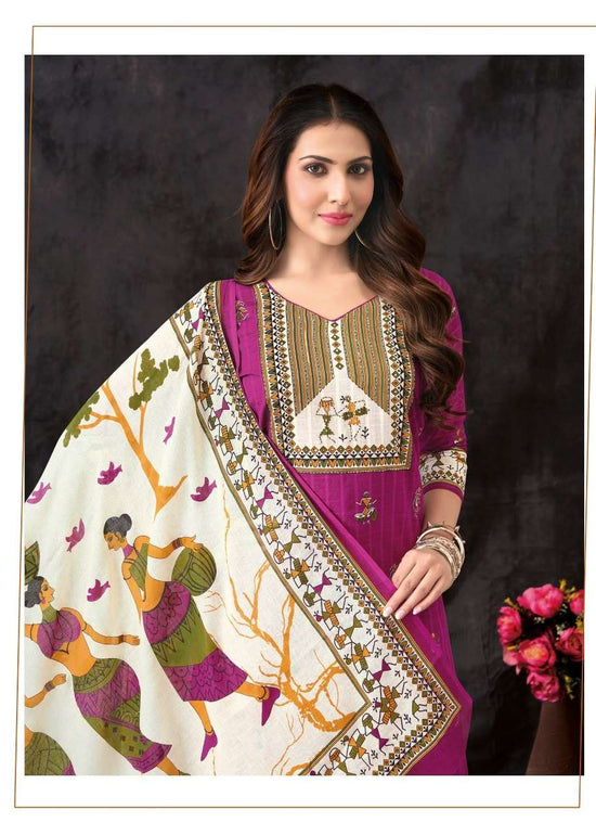 Aarvi Fashion Warli Vol 1 Pure Cotton Salwar Suit Set