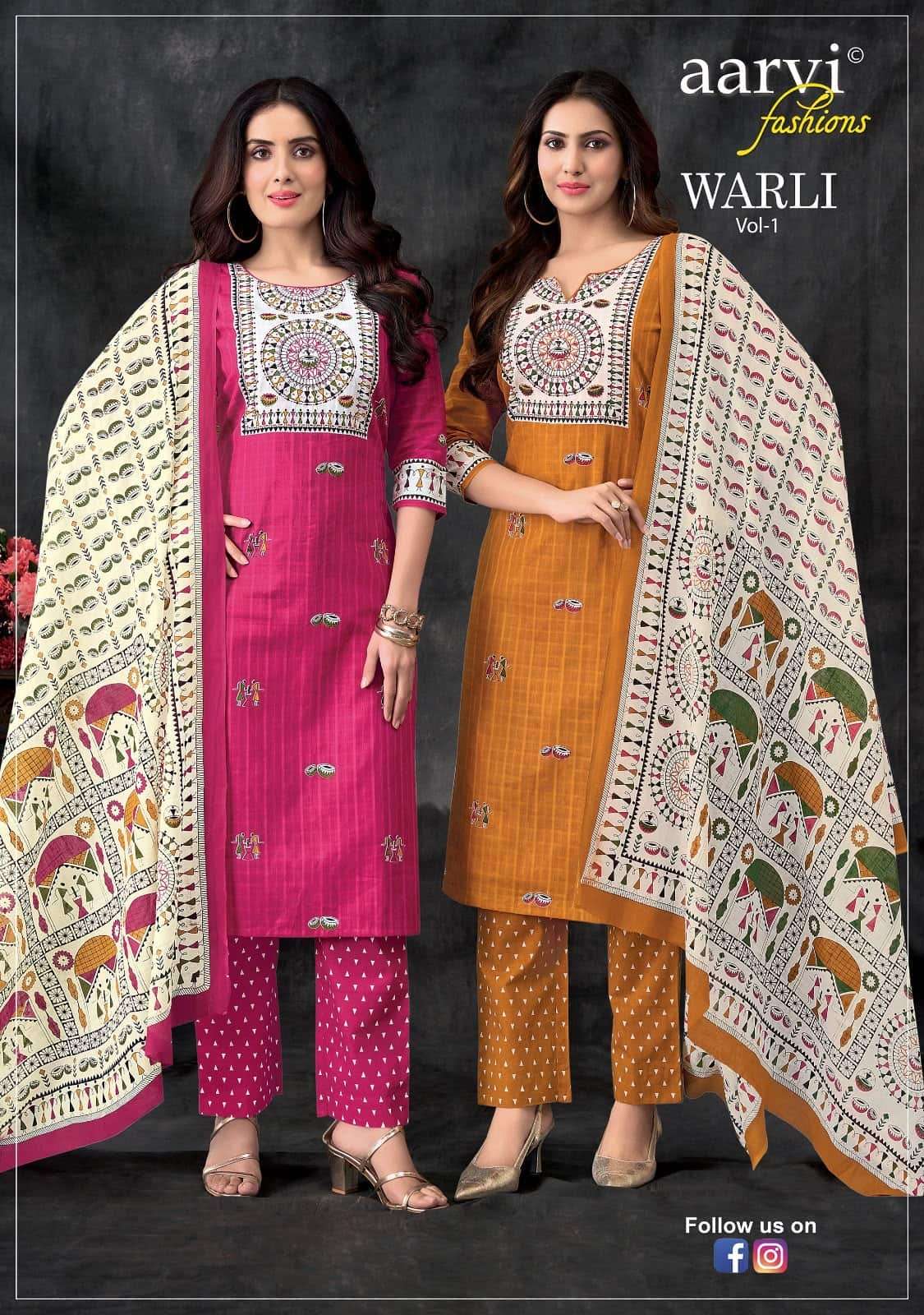 Aarvi Fashion Warli Vol 1 Pure Cotton Salwar Suit Set