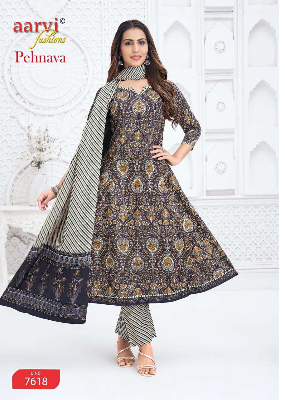 Aarvi Pehnava Vol 2 Cambric Cotton Printed Anarkali Suit Set