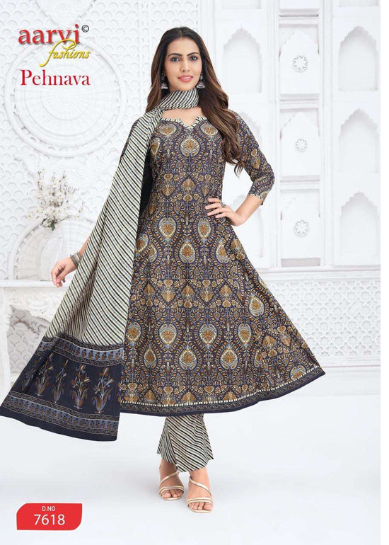 Aarvi Pehnava Vol 2 Cambric Cotton Printed Anarkali Suit Set