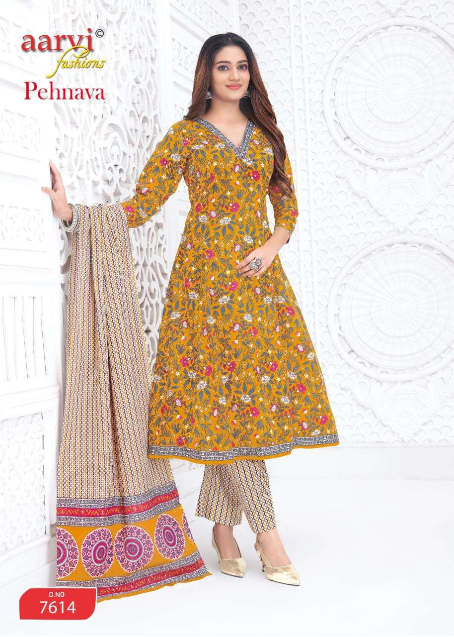 Aarvi Pehnava Vol 2 Cambric Cotton Printed Anarkali Suit Set