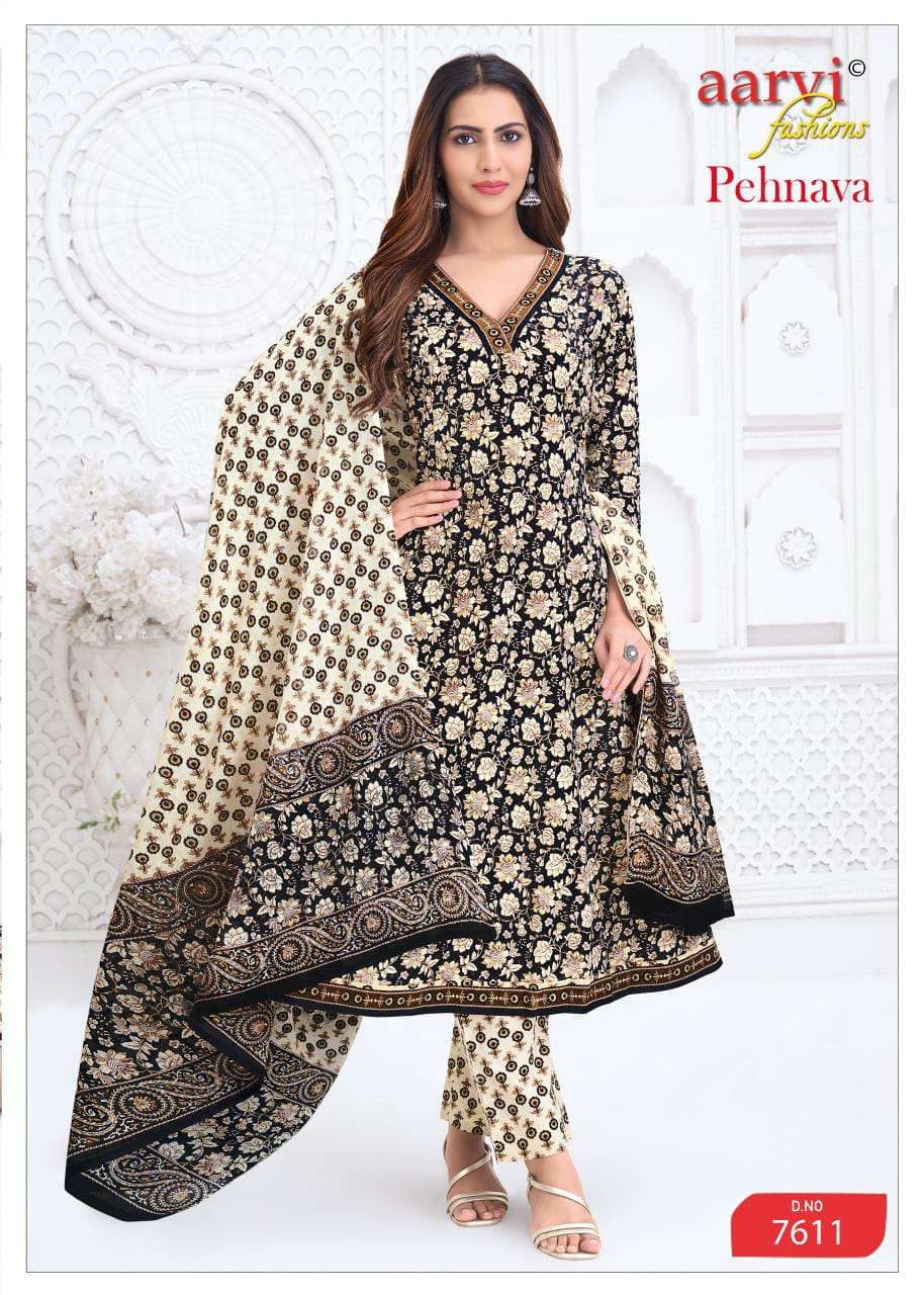 Aarvi Pehnava Vol 2 Cambric Cotton Printed Anarkali Suit Set