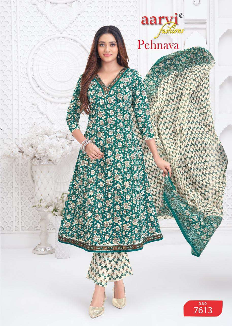 Aarvi Pehnava Vol 2 Cambric Cotton Printed Anarkali Suit Set