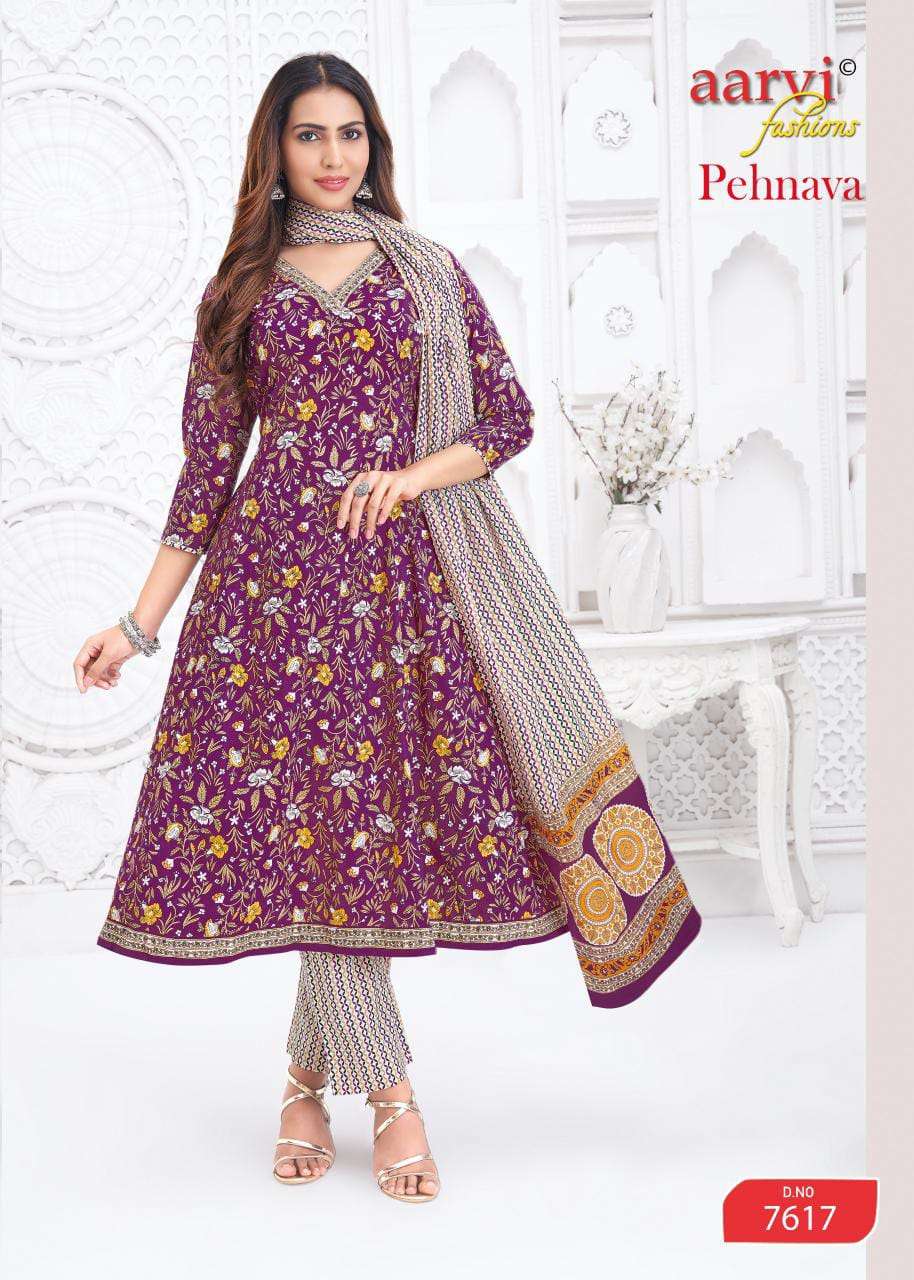 Aarvi Pehnava Vol 2 Cambric Cotton Printed Anarkali Suit Set