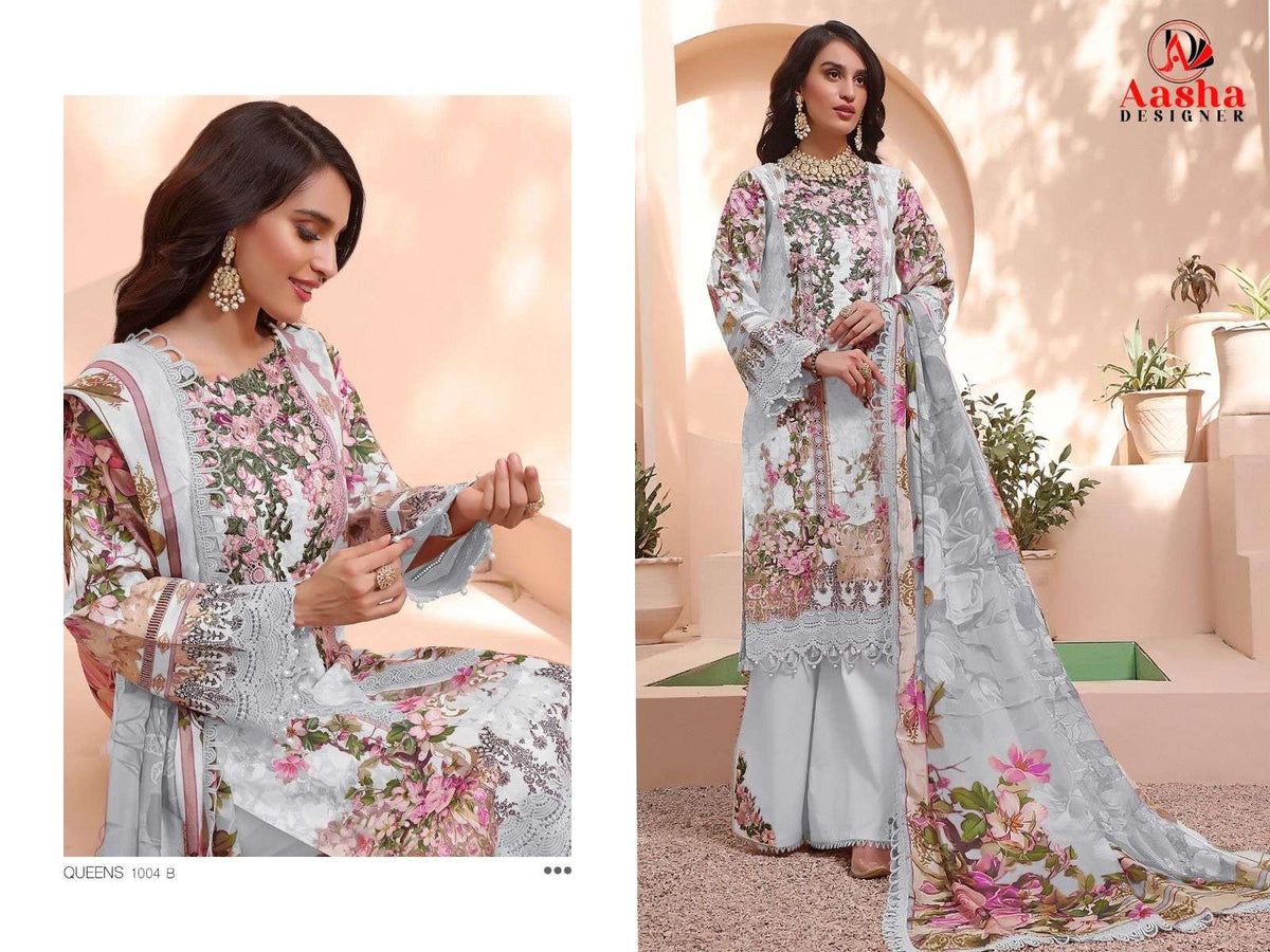 AASHA 1004 A OR B Cotton Pakistani Suit - Amrah Wholesale