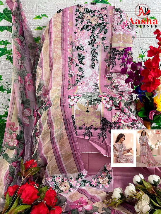 AASHA 1004 A OR B Cotton Pakistani Suit - Amrah Wholesale