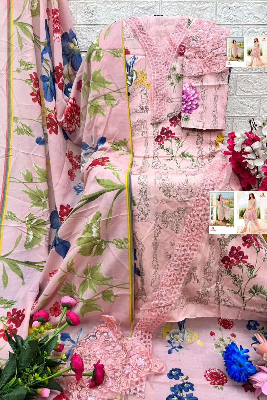 Aasha Designer Aasha 1152 Heavy Cotton Self Embroidery Dress Material