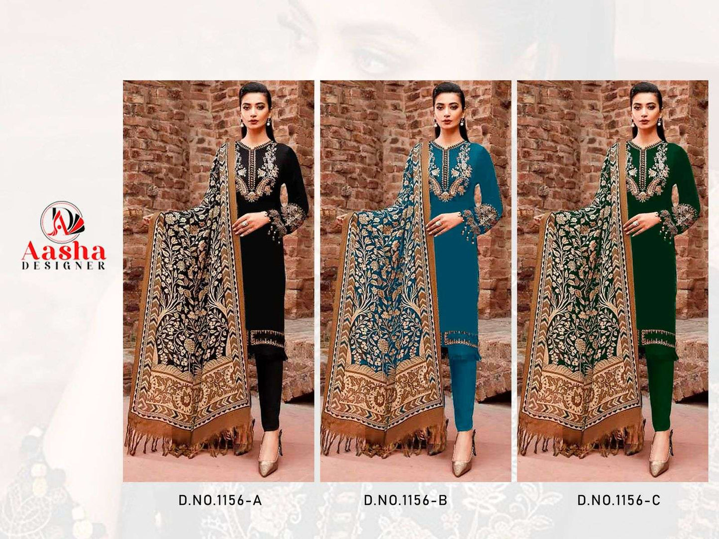 Aasha 1156 Heavy Rayon Dress Material - Amrah Wholesale