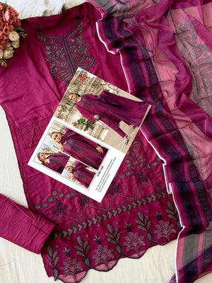 Aasha 1194 Rayon Cotton Embroidery Unstitched Pakistani Suit