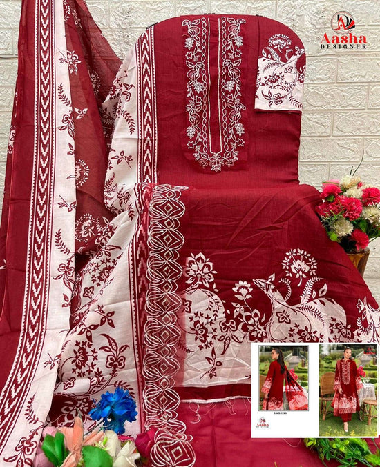 AASHA 1203 Cotton Embroidered Pakistani Suit - Amrah Wholesale
