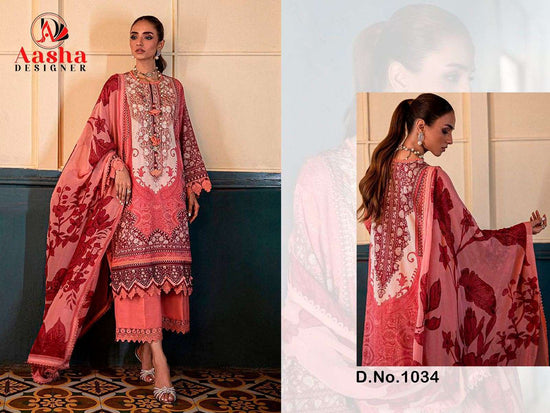 AASHA Designer 1034 Cotton Printed Pakistani Suit