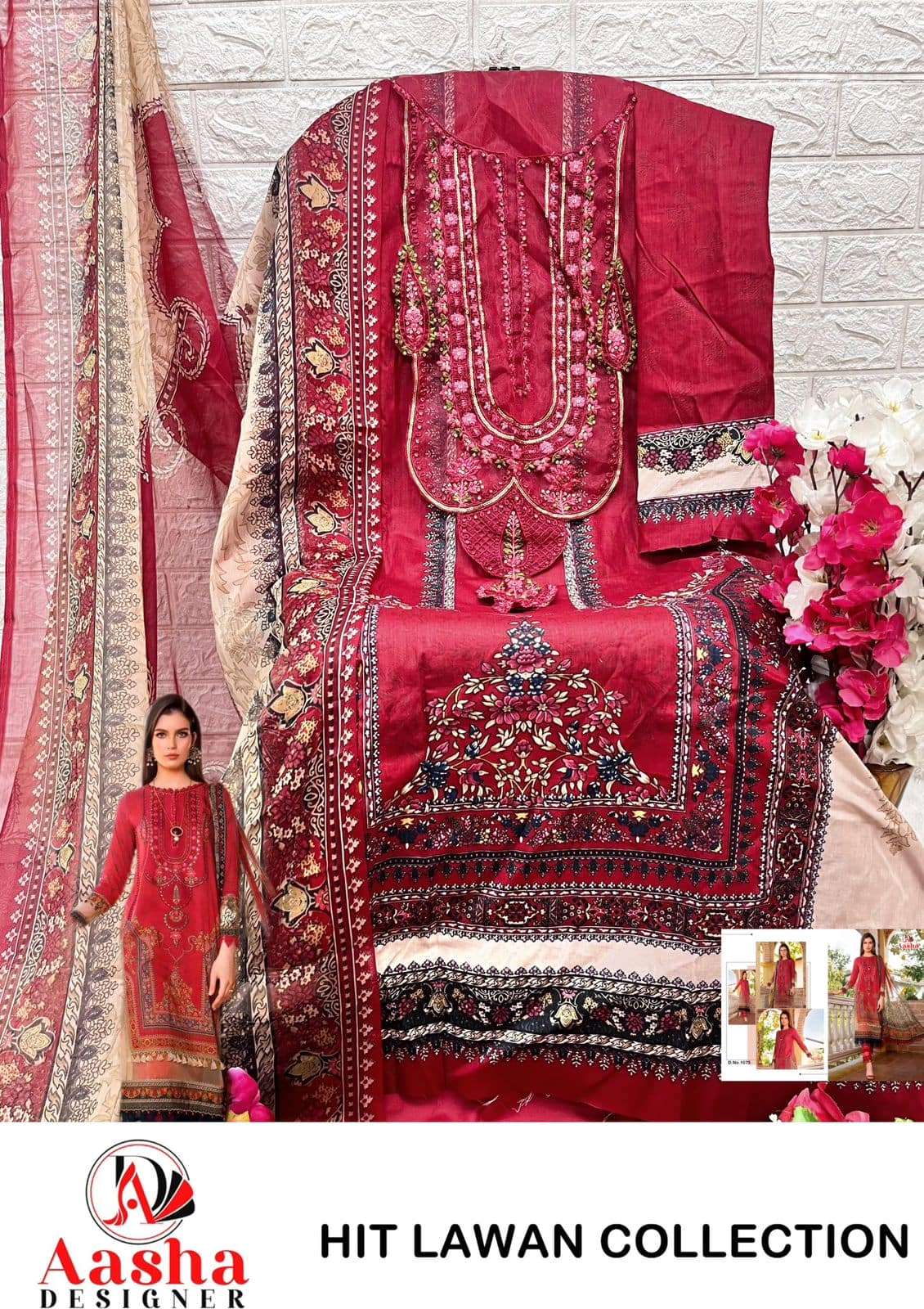 Aasha Designer 1074 Cotton Printed Pakistani Salwar Suit