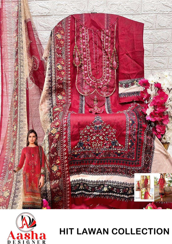 Aasha Designer 1074 Cotton Printed Pakistani Salwar Suit
