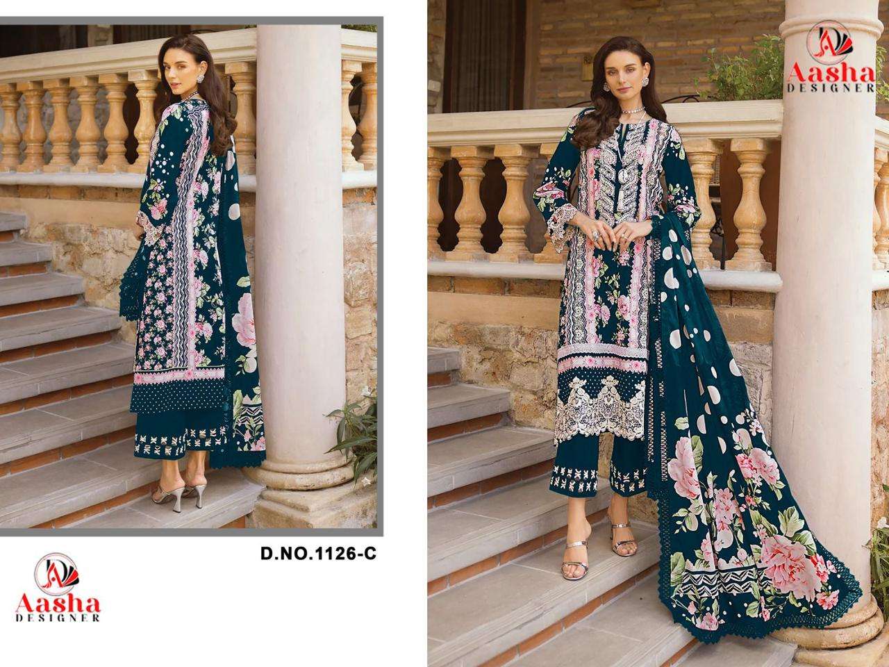 Aasha Designer 1126 Cotton Printed Pakistani Suit Wholesale