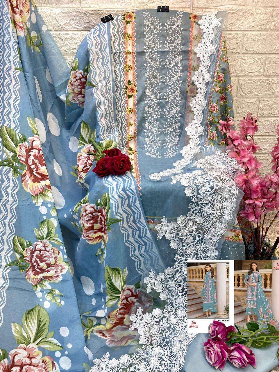 Aasha Designer 1126 Cotton Printed Pakistani Suit Wholesale