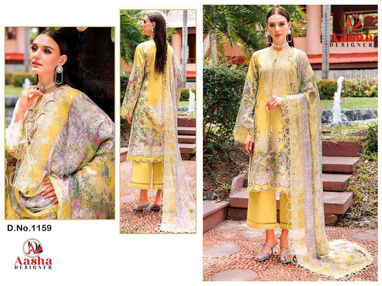 Aasha Designer 1159 Series Cotton Printed Pakistani Suit Semi Stitched - Amrah Wholesale