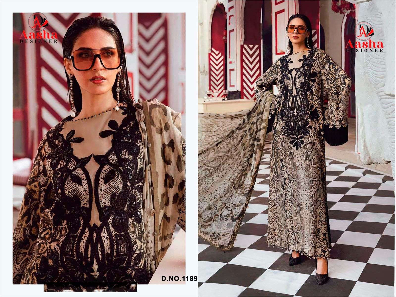 AASHA DESIGNER 1189 Cotton Pakistani Suit