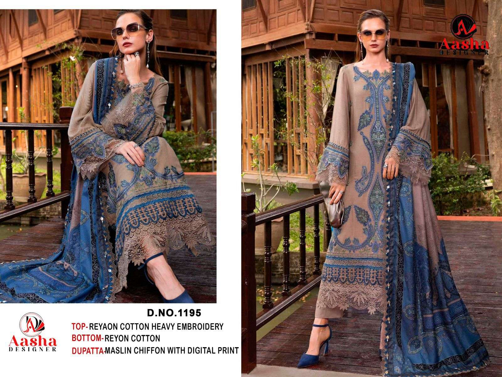 Aasha Designer 1195 To 1200 Pakistani Suit Wholesale Catalogue - Amrah Wholesale