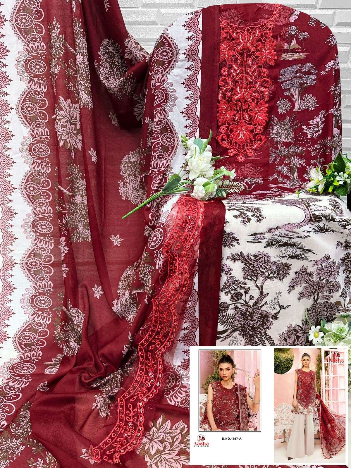 Aasha Designer 1197 Cotton Printed Dress Material - Amrah Wholesale