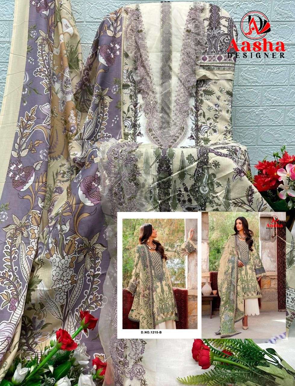 AASHA DESIGNER 1215 Premium Cotton Pakistani Dresses