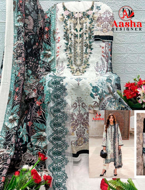 Aasha Designer 1216 Premium Cotton Pakistani Suit