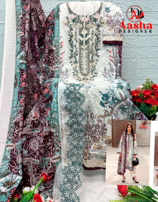 Aasha Designer 1216 Premium Cotton Pakistani Suit - Amrah Wholesale