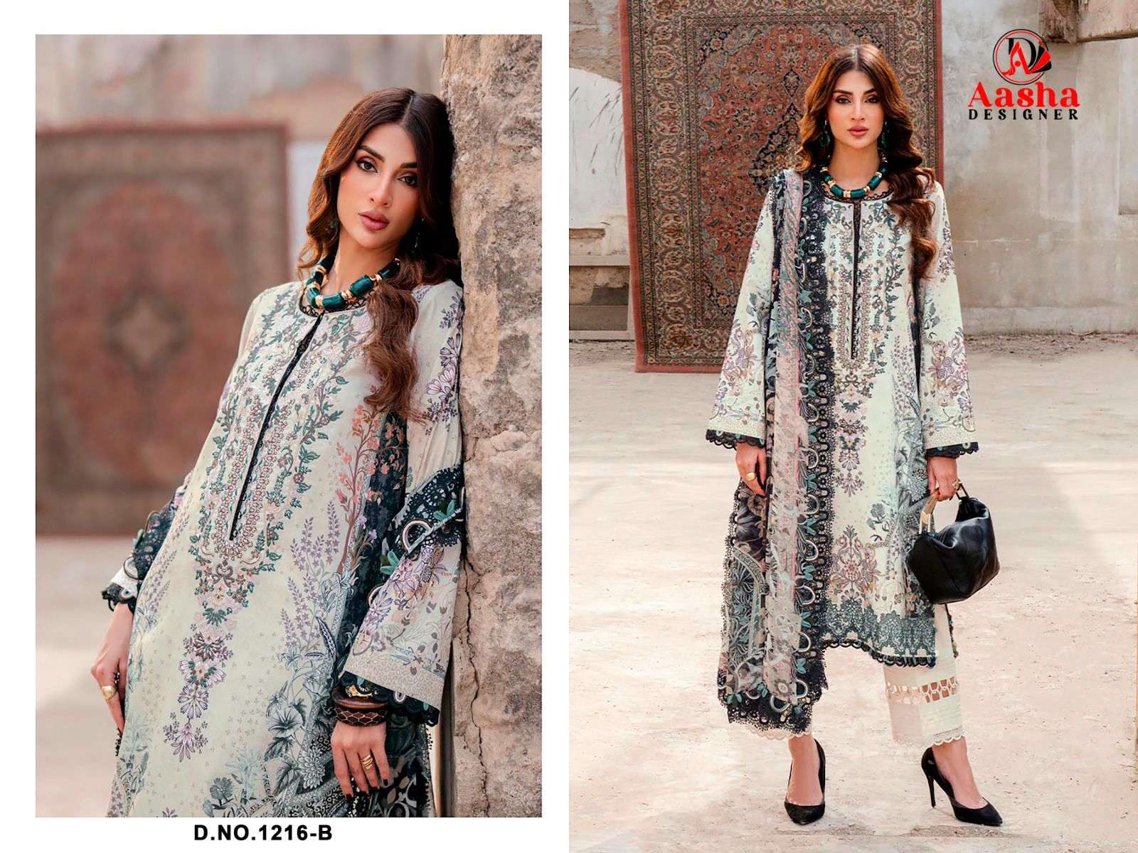 Aasha Designer 1216 Premium Cotton Pakistani Suit - Amrah Wholesale