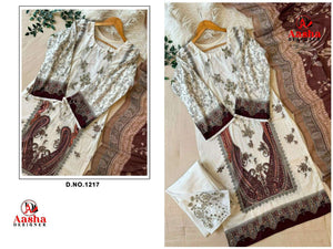 Aasha Designer 1217 Cotton Pakistani Suit