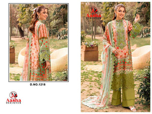 Aasha Designer 1218 Cotton Printed Pakistani Suit