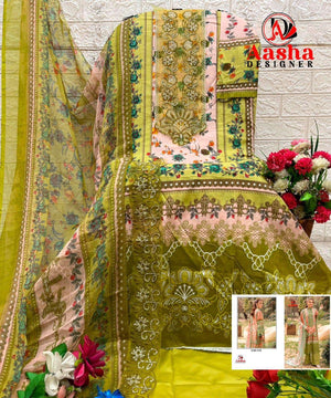 Aasha Designer 1218 Cotton Printed Pakistani Suit