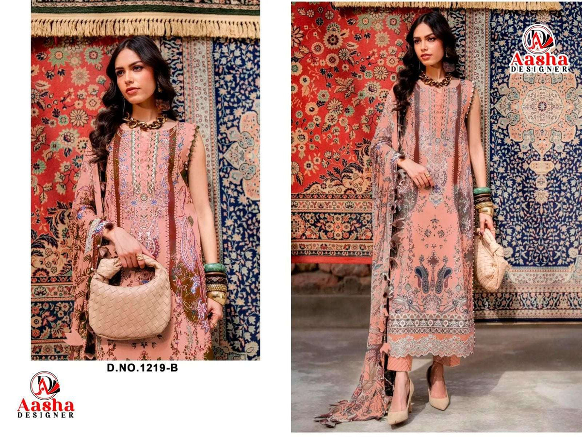 Aasha Designer 1219 Cotton Pakistani Suit - Amrah Wholesale