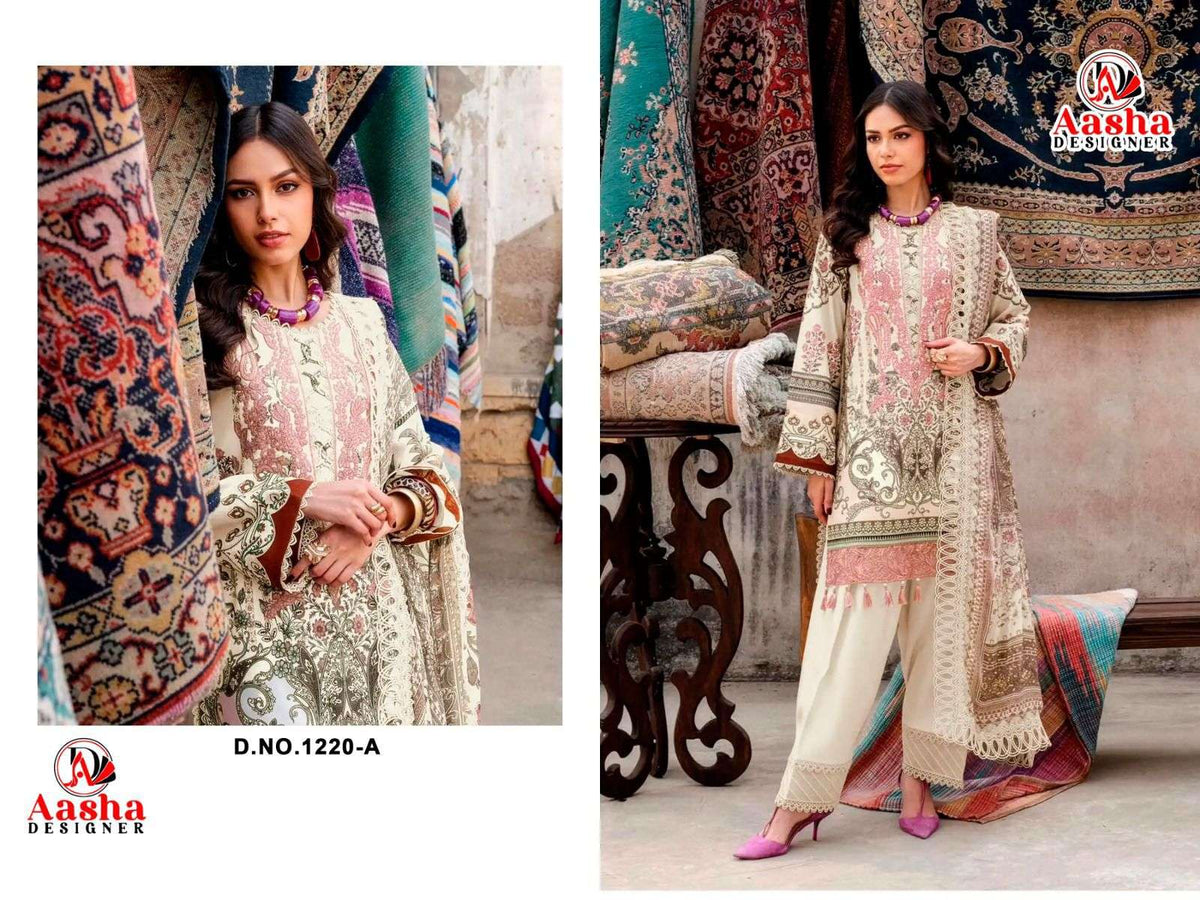 AASHA DESIGNER 1220 Cotton Printed Pakistani Suit - Amrah Wholesale