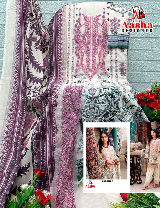 AASHA DESIGNER 1220 Cotton Printed Pakistani Suit - Amrah Wholesale
