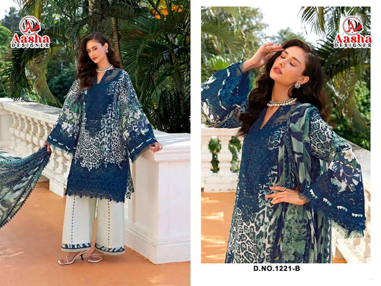 AASHA Designer 1221 Cotton Pakistani Suit