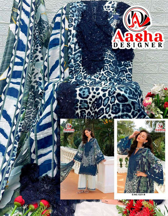 AASHA Designer 1221 Cotton Pakistani Suit