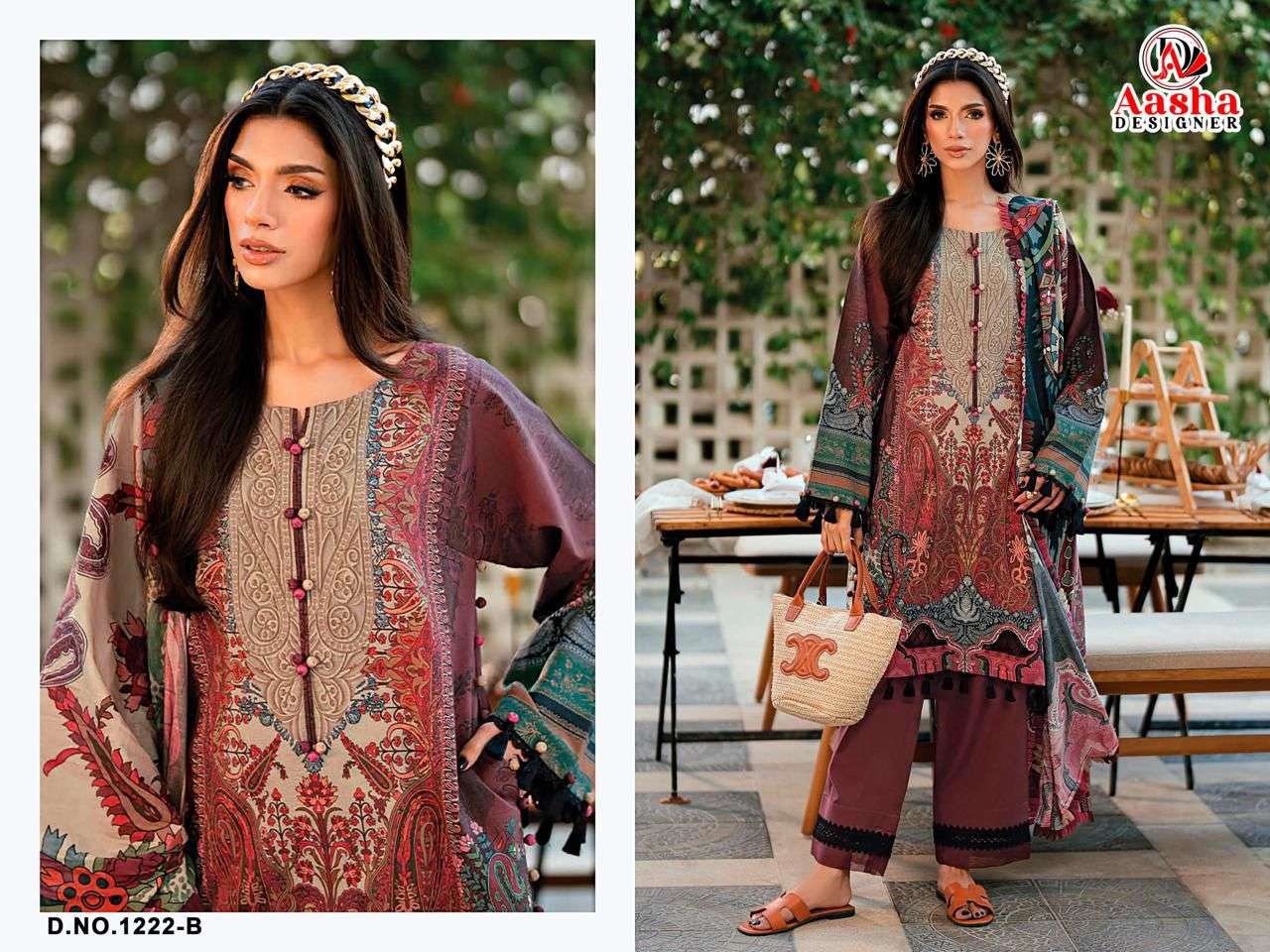 AASHA DESIGNER 1222 B Cotton Printed Pakistani Suit - Amrah Wholesale
