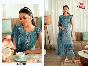 AASHA DESIGNER 1223 Cotton Semi Stitched Pakistani Suit - Amrah Wholesale