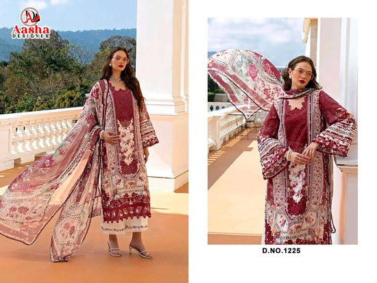 Aasha Designer 1224–1225 Premium Cotton Semi Stitched Pakistani Suit Wholesale