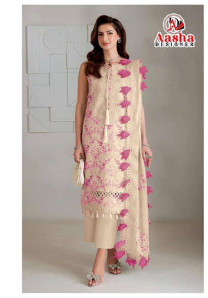 Aasha Designer 1226 Cotton Embroidered Semi Stitched Pakistani Suit - Amrah Wholesale