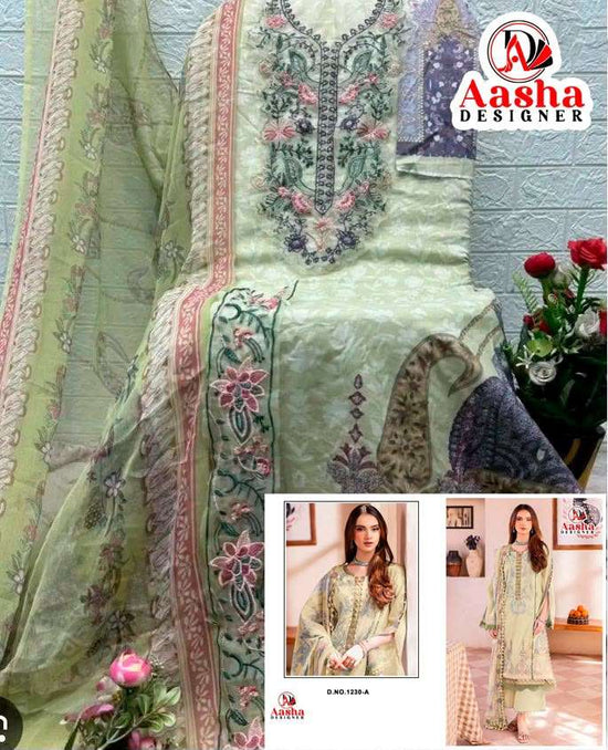 Aasha Designer 1230 Cotton Printed Pakistani Salwar Suit
