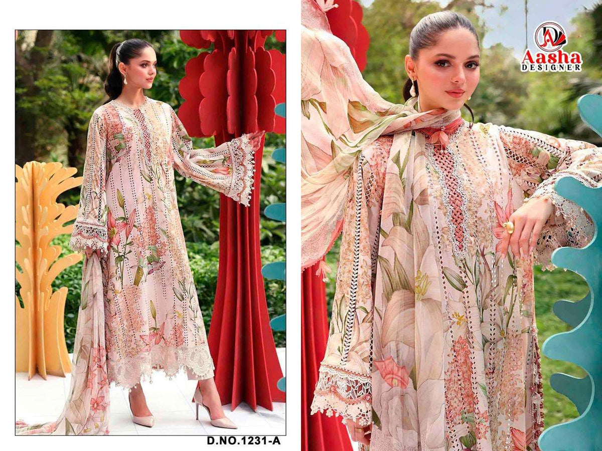 AASHA DESIGNER 1231 Cotton Printed Pakistani Salwar Suit