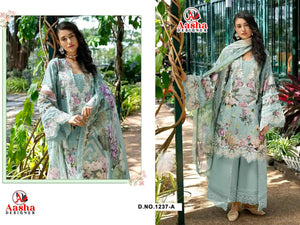 Aasha Designer 1237 Cotton Printed Semi Stitched Pakistani Suit